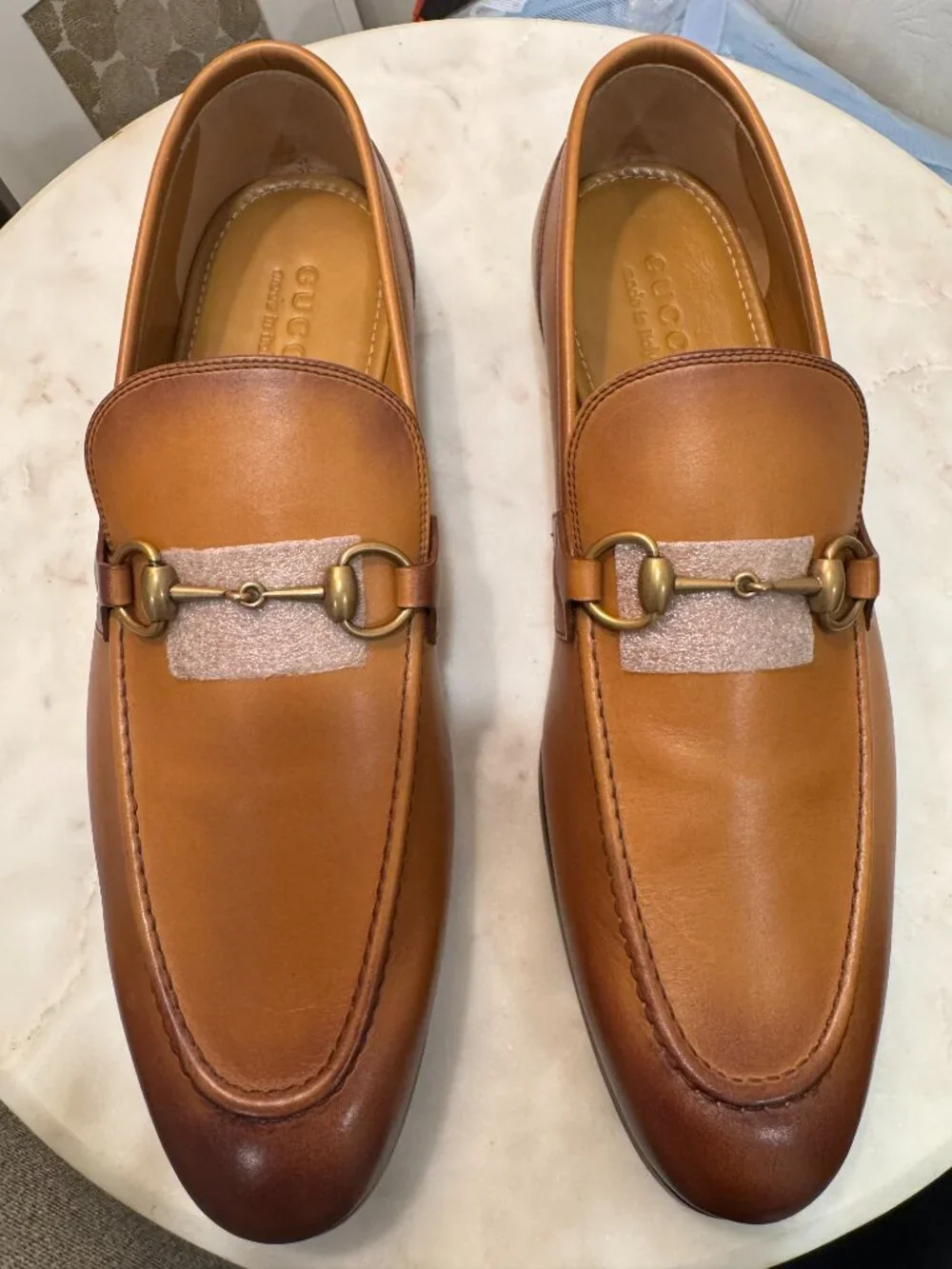 Gucci Jordaan Brown Leather Horsebit Loafers 11.5 New